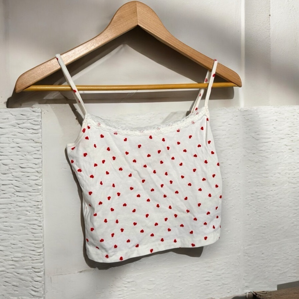 Edikted adorable heart print cami crop top S